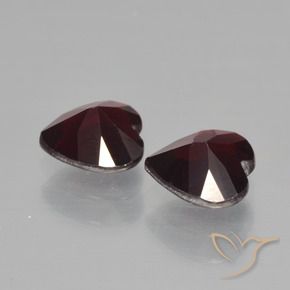 Pedras preciosas de Granada Piropo Vermelho escuro natural de 1.76 ct, Coração, VVS-VS