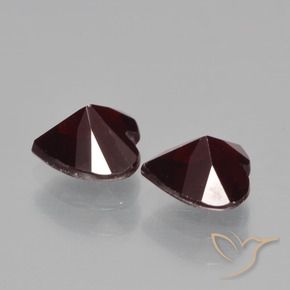 Pedras preciosas de granada piropo vermelho natural de 1,83 ct, formato de coração, VVS-VS