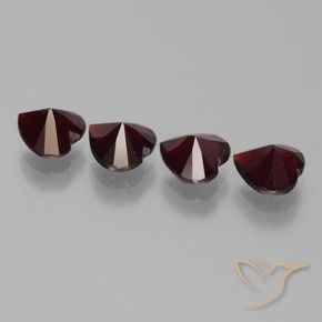 Pedras preciosas de Granada Piropo Vermelho escuro natural de 3.52 ct, Coração, VVS-VS