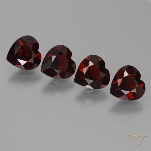 3.02ctw Natural vermelho escuro Granada Piropo, Coração, VVS-VS