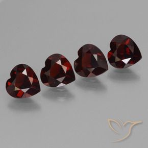 Pedras preciosas de Granada Piropo vermelho escuro natural de 3.02 ct, Coração, VVS-VS