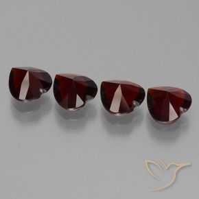 Pedras preciosas de Granada Piropo vermelho escuro natural de 3.02 ct, Coração, VVS-VS