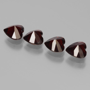 Pedras preciosas de Granada Piropo vermelho escuro natural de 3.12 ct, Formato de coração, VVS-VS