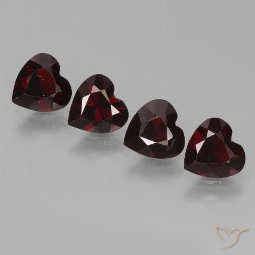 Pedras preciosas de granada piropo vermelho natural de 2,98 ct, formato de coração, VVS-VS