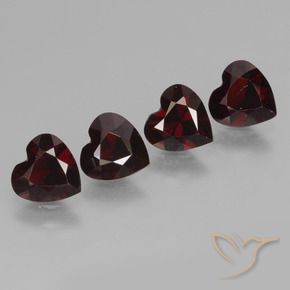 Pedras preciosas de granada piropo vermelho natural de 2,98 ct, formato de coração, VVS-VS