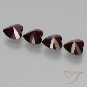 Pedras preciosas de granada piropo vermelho natural de 2,98 ct, formato de coração, VVS-VS