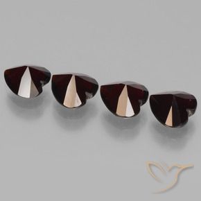 Pedras preciosas de Granada Piropo vermelho escuro natural de 3.74 ct, Coração, VVS-VS