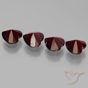 Pedras preciosas de Granada Piropo Vermelho Sangue Profundo natural de 3.29 ct, Coração, VVS-VS