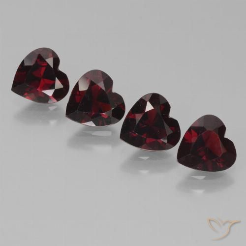 3.16ctw Natural vermelho escuro Granada Piropo, Coração, VVS-VS