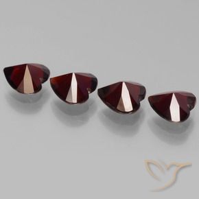 Pedras preciosas de Granada Piropo vermelho escuro natural de 3.16 ct, Coração, VVS-VS