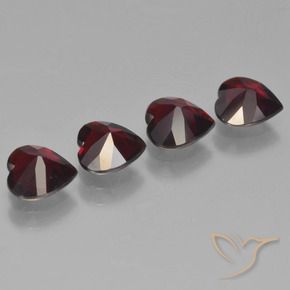 Pedras preciosas de Granada Piropo Vermelho escuro natural de 3.17 ct, Coração, VVS-VS