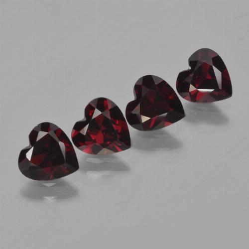 Pedras preciosas de Granada Piropo vermelho escuro natural de 3.02 ct, Formato de coração, VVS-VS