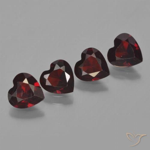 Pedras preciosas de granada piropo vermelho natural de 2,95 ct, formato de coração, VVS-VS