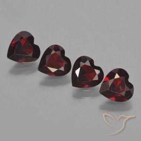 Pedras preciosas de granada piropo vermelho natural de 2,95 ct, formato de coração, VVS-VS