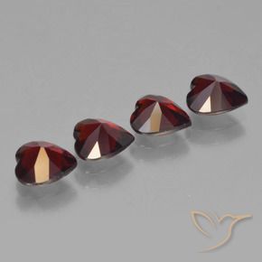 Pedras preciosas de granada piropo vermelho natural de 2,95 ct, formato de coração, VVS-VS