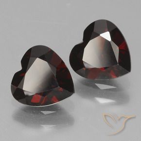 Pedras preciosas de Granada Piropo vermelho escuro natural de 1.68 ct, Coração, VVS-VS