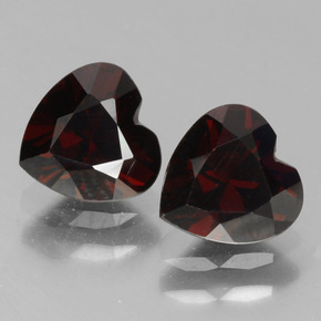 Pedras preciosas de granada piropo vermelho natural de  ct, formato de coração, VVS-VS