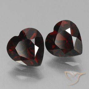 Pedras preciosas de Granada Piropo vermelho escuro natural de 1.77 ct, Coração, VVS-VS
