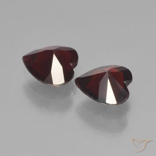 Pedras preciosas de Granada Piropo vermelho escuro natural de 1.45 ct, Coração, VVS-VS