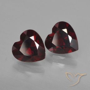 Pedras preciosas de Granada Piropo Vermelho escuro natural de 1.79 ct, Coração, VVS-VS