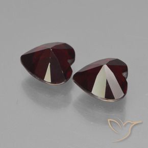 Pedras preciosas de Granada Piropo Vermelho escuro natural de 1.79 ct, Coração, VVS-VS