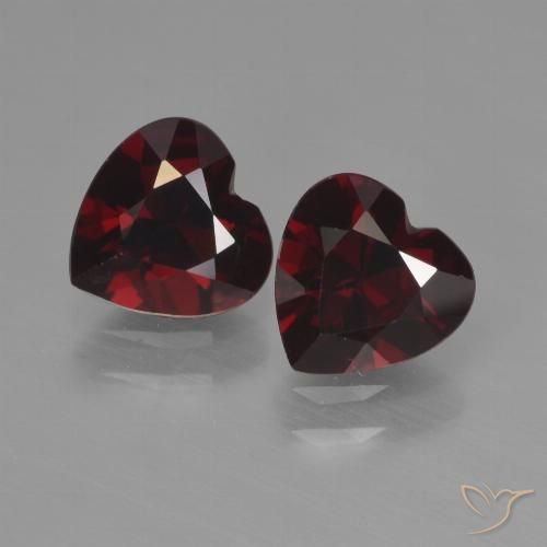 1.78ctw Natural Vermelho escuro Granada Piropo, Coração, VVS-VS