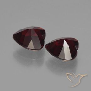 Pedras preciosas de Granada Piropo Vermelho escuro natural de 1.78 ct, Coração, VVS-VS