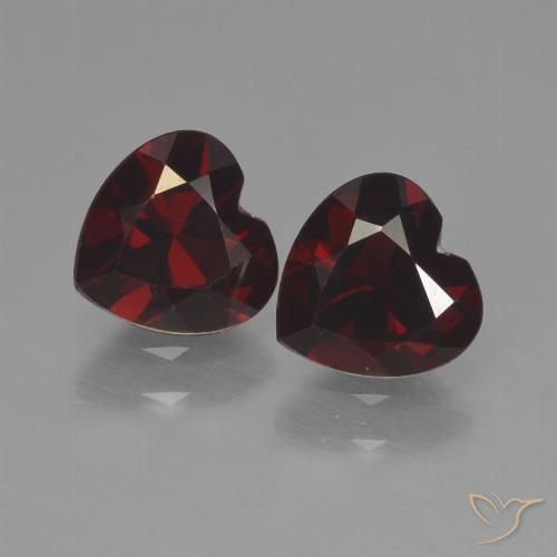 1.77ctw Natural Vermelho escuro Granada Piropo, Coração, VVS-VS