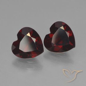 Pedras preciosas de Granada Piropo Vermelho escuro natural de 1.77 ct, Coração, VVS-VS
