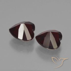 Pedras preciosas de Granada Piropo Vermelho escuro natural de 1.77 ct, Coração, VVS-VS