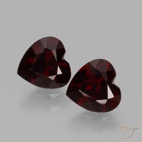 1.87ctw Natural Vermelho escuro Granada Piropo, Coração, VVS-VS