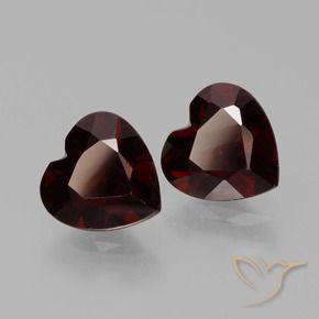 Pedras preciosas de Granada Piropo Vermelho escuro natural de 1.87 ct, Coração, VVS-VS