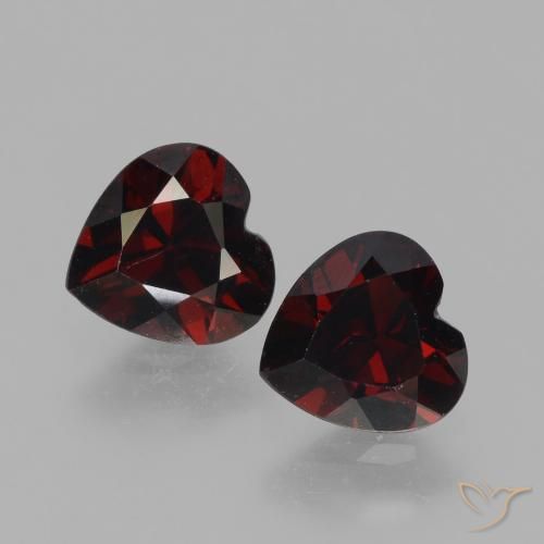 1.74ctw Natural vermelho escuro Granada Piropo, Coração, VVS-VS