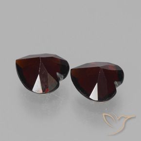 Pedras preciosas de Granada Piropo vermelho escuro natural de 1.74 ct, Coração, VVS-VS