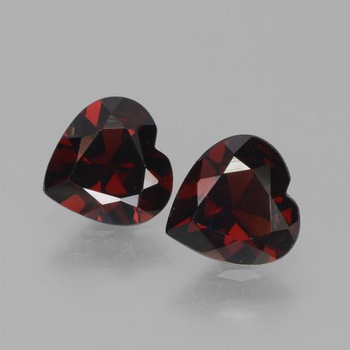 Pedras preciosas de granada piropo vermelho natural de 1,52 ct, formato de coração, VVS-VS