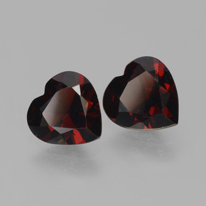 Pedras preciosas de granada piropo vermelho natural de 1,52 ct, formato de coração, VVS-VS