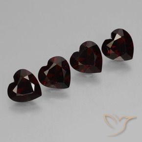 Pedras preciosas de Granada Piropo vermelho escuro natural de 2.88 ct, Coração, VVS-VS