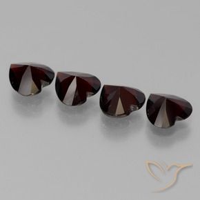 Pedras preciosas de Granada Piropo vermelho escuro natural de 2.88 ct, Coração, VVS-VS