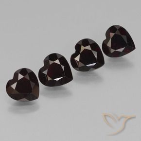 Pedras preciosas de Granada Piropo vermelho escuro natural de 3.25 ct, Coração, VVS-VS