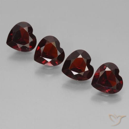 3.07ctw Natural Vermelho escuro Granada Piropo, Coração, VVS-VS