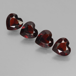 Pedras preciosas de granada piropo vermelho natural de 2,84 ct, formato de coração, VVS-VS