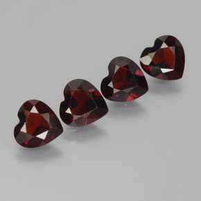 Pedras preciosas de granada piropo vermelho natural de 2,84 ct, formato de coração, VVS-VS