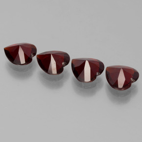 Pedras preciosas de granada piropo vermelho natural de 2,84 ct, formato de coração, VVS-VS