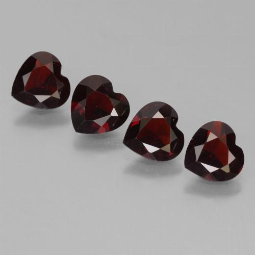 Pedras preciosas de granada piropo vermelho natural de 2,74 ct, formato de coração, VVS-VS