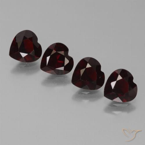 2.98ctw Natural vermelho escuro Granada Piropo, Coração, VVS-VS