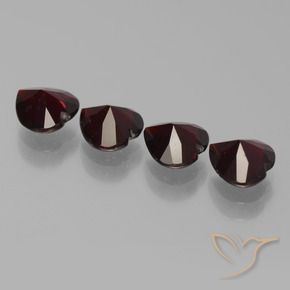 Pedras preciosas de Granada Piropo vermelho escuro natural de 2.98 ct, Coração, VVS-VS