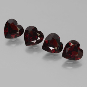 Pedras preciosas de granada piropo vermelho natural de 3,12 ct, formato de coração, VVS-VS
