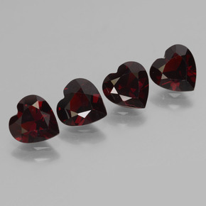 Pedras preciosas de granada piropo vermelho natural de 3,12 ct, formato de coração, VVS-VS
