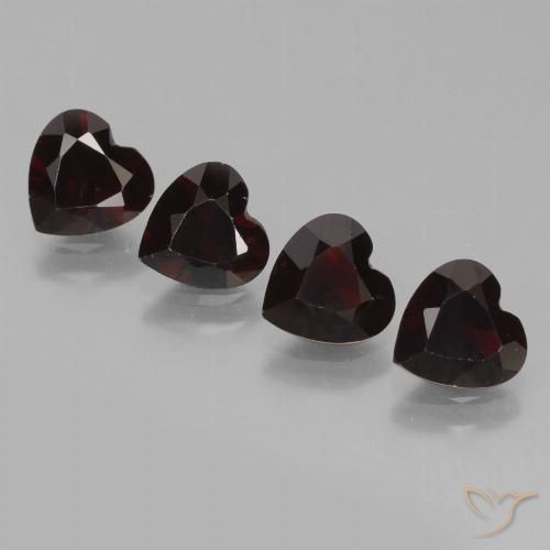 3.23ctw Natural vermelho escuro Granada Piropo, Coração, VVS-VS