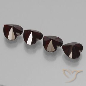 Pedras preciosas de Granada Piropo vermelho escuro natural de 3.23 ct, Coração, VVS-VS